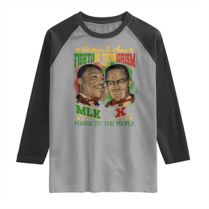 Martin Luther King And Malcolm X Raglan Shirt Brothers In Arms Fighting Terrorism 1964 Black History TS11 Sport Gray Black Print Your Wear