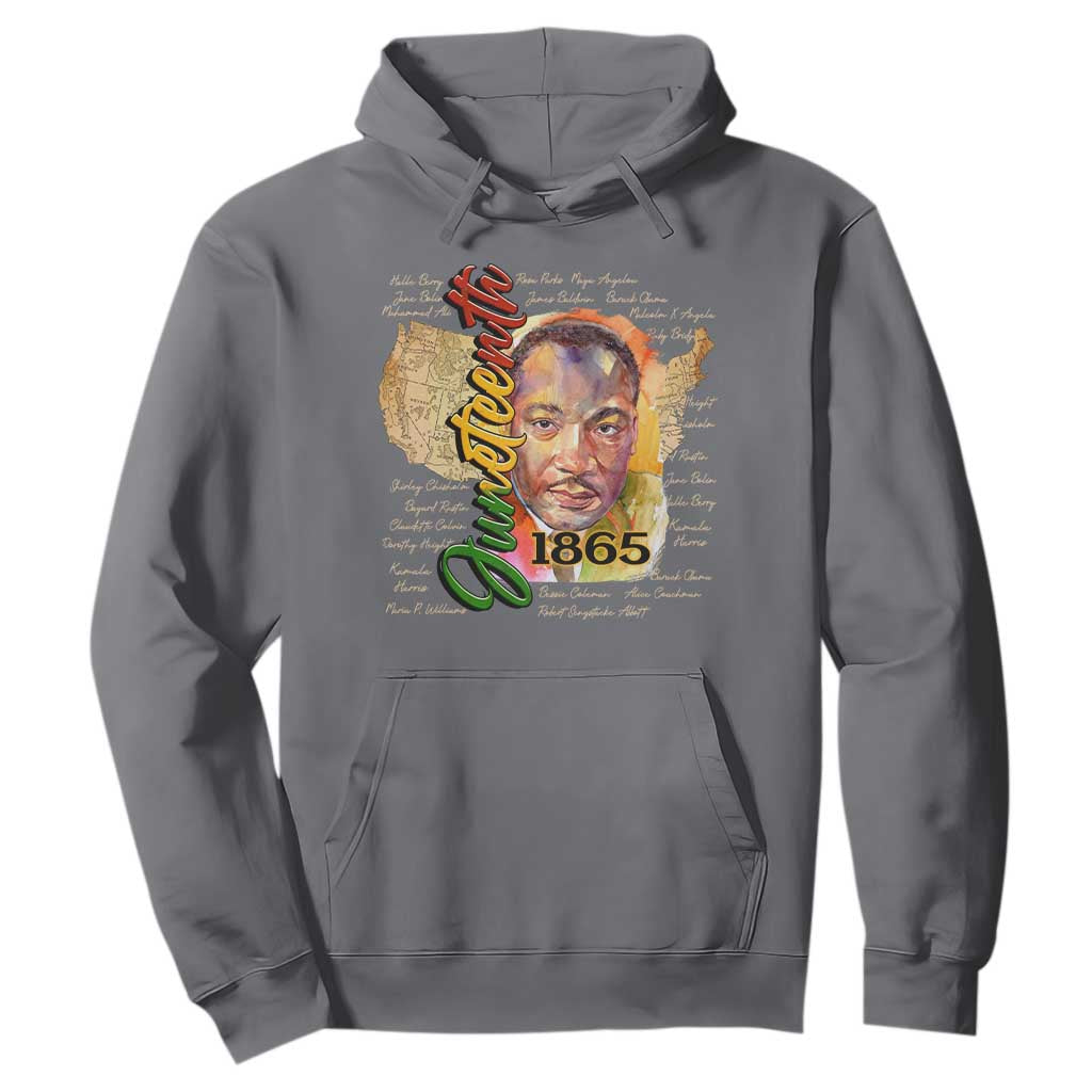 Juneteenth 1865 Hoodie Black Leaders African American Heritage TS11 Charcoal Print Your Wear