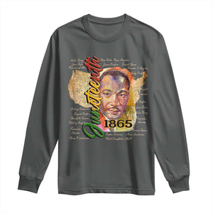 Juneteenth 1865 Long Sleeve Shirt Black Leaders African American Heritage TS11 Dark Heather Print Your Wear