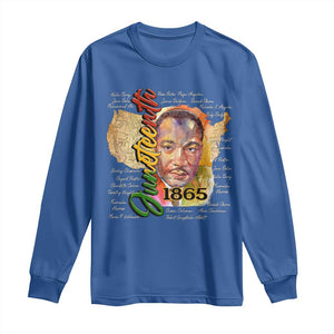 Juneteenth 1865 Long Sleeve Shirt Black Leaders African American Heritage TS11 Royal Blue Print Your Wear