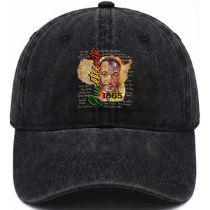 Juneteenth 1865 Washed Cotton Baseball Cap Black Leaders African American Heritage TS11 Print Your Wear