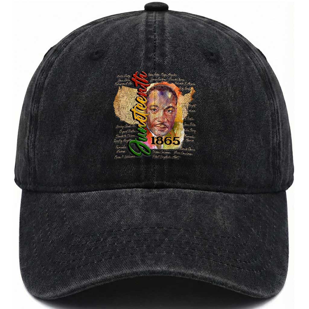 Juneteenth 1865 Washed Cotton Baseball Cap Black Leaders African American Heritage TS11 Print Your Wear