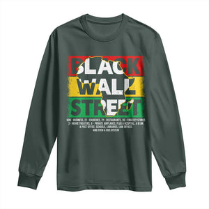 Black Wall Street Long Sleeve Shirt Tulsa Black History Month Africa Map TS11 Dark Forest Green Print Your Wear