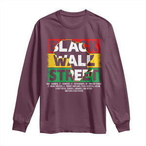 Black Wall Street Long Sleeve Shirt Tulsa Black History Month Africa Map TS11 Maroon Print Your Wear