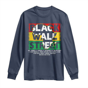 Black Wall Street Long Sleeve Shirt Tulsa Black History Month Africa Map TS11 Navy Print Your Wear