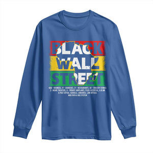 Black Wall Street Long Sleeve Shirt Tulsa Black History Month Africa Map TS11 Royal Blue Print Your Wear