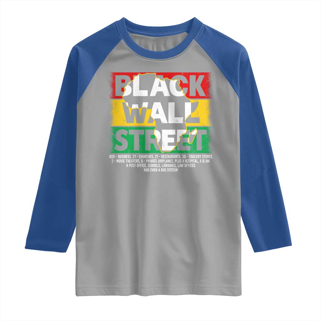 Black Wall Street Raglan Shirt Tulsa Black History Month Africa Map TS11 Sport Gray Royal Print Your Wear