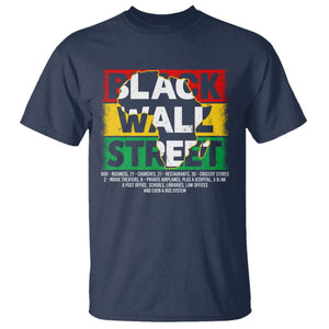 Black Wall Street T Shirt Tulsa Black History Month Africa Map TS11 Navy Print Your Wear