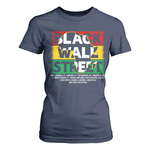 Black Wall Street T Shirt For Women Tulsa Black History Month Africa Map TS11 Navy Print Your Wear