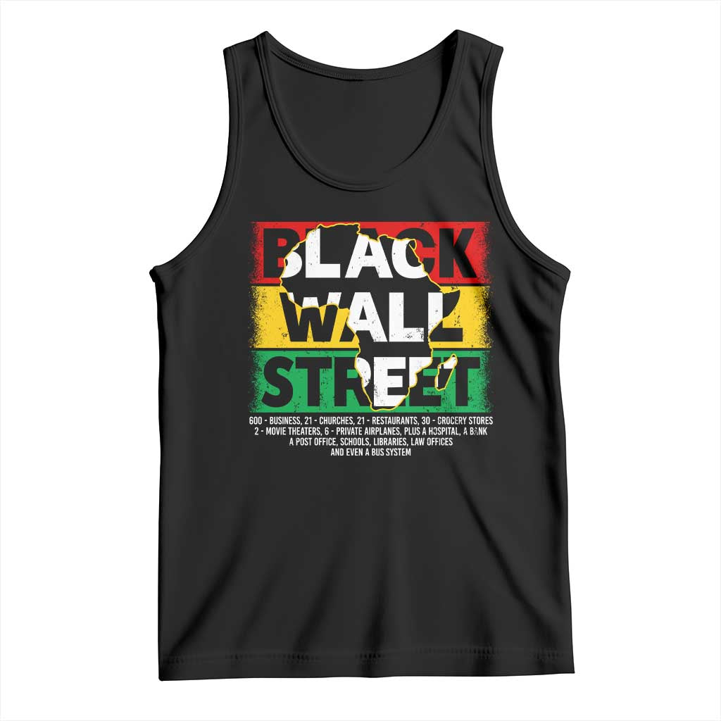 Black Wall Street Tank Top Tulsa Black History Month Africa Map TS11 Black Print Your Wear