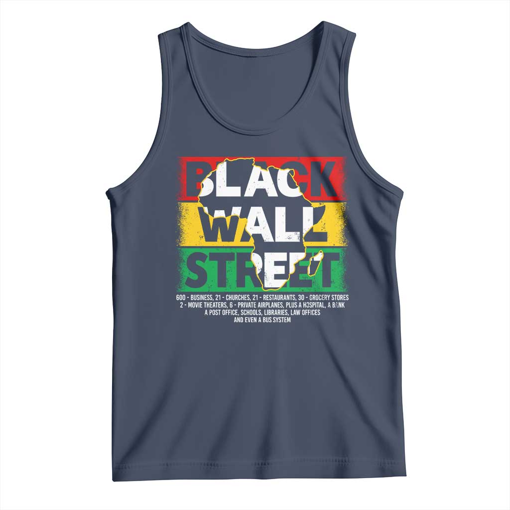 Black Wall Street Tank Top Tulsa Black History Month Africa Map TS11 Navy Print Your Wear