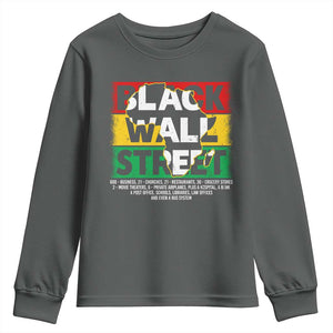 Black Wall Street Youth Sweatshirt Tulsa Black History Month Africa Map TS11 Dark Heather Print Your Wear