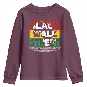 Black Wall Street Youth Sweatshirt Tulsa Black History Month Africa Map TS11 Maroon Print Your Wear