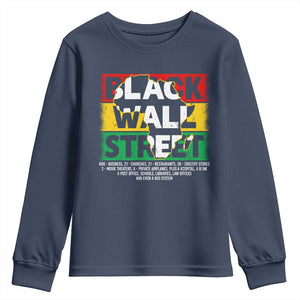 Black Wall Street Youth Sweatshirt Tulsa Black History Month Africa Map TS11 Navy Print Your Wear