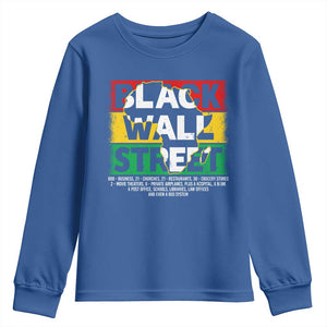 Black Wall Street Youth Sweatshirt Tulsa Black History Month Africa Map TS11 Royal Blue Print Your Wear