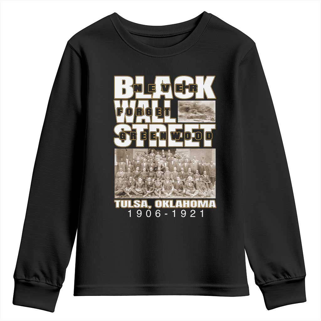 Never Forget Greenwood Black Wall Street Youth Sweatshirt Black History Month TS11 Black Print Your Wear