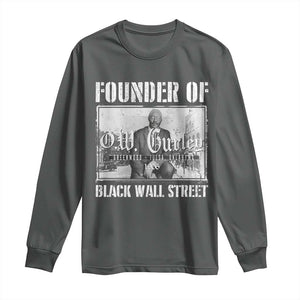 Founder Of Black Wall Street O.W. Gurley Long Sleeve Shirt Black History Month TS11 Dark Heather Print Your Wear