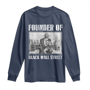 Founder Of Black Wall Street O.W. Gurley Long Sleeve Shirt Black History Month TS11 Navy Print Your Wear