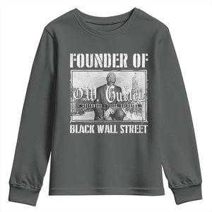 Founder Of Black Wall Street O.W. Gurley Youth Sweatshirt Black History Month TS11 Dark Heather Print Your Wear