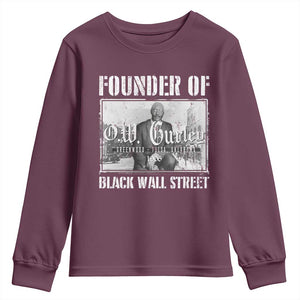 Founder Of Black Wall Street O.W. Gurley Youth Sweatshirt Black History Month TS11 Maroon Print Your Wear