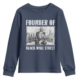 Founder Of Black Wall Street O.W. Gurley Youth Sweatshirt Black History Month TS11 Navy Print Your Wear