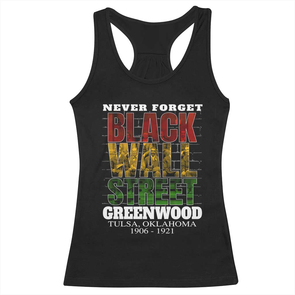 Never Forget Black Wall Street Racerback Tank Top Tulsa Oklahoma Black History Month TS11 Black Print Your Wear