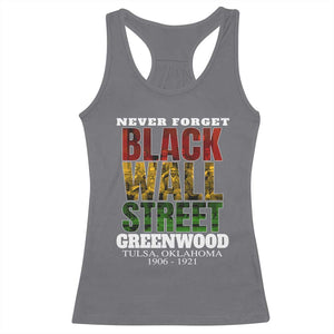 Never Forget Black Wall Street Racerback Tank Top Tulsa Oklahoma Black History Month TS11 Charcoal Print Your Wear