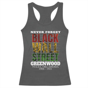 Never Forget Black Wall Street Racerback Tank Top Tulsa Oklahoma Black History Month TS11 Dark Heather Print Your Wear