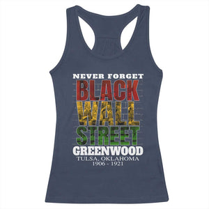 Never Forget Black Wall Street Racerback Tank Top Tulsa Oklahoma Black History Month TS11 Navy Print Your Wear