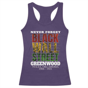 Never Forget Black Wall Street Racerback Tank Top Tulsa Oklahoma Black History Month TS11 Purple Print Your Wear