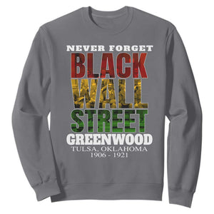 Never Forget Black Wall Street Sweatshirt Tulsa Oklahoma Black History Month TS11 Charcoal Print Your Wear