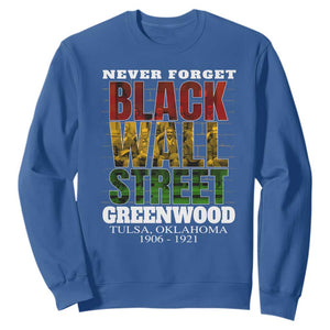 Never Forget Black Wall Street Sweatshirt Tulsa Oklahoma Black History Month TS11 Royal Blue Print Your Wear