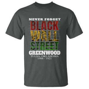 Never Forget Black Wall Street T Shirt Tulsa Oklahoma Black History Month TS11 Dark Heather Print Your Wear