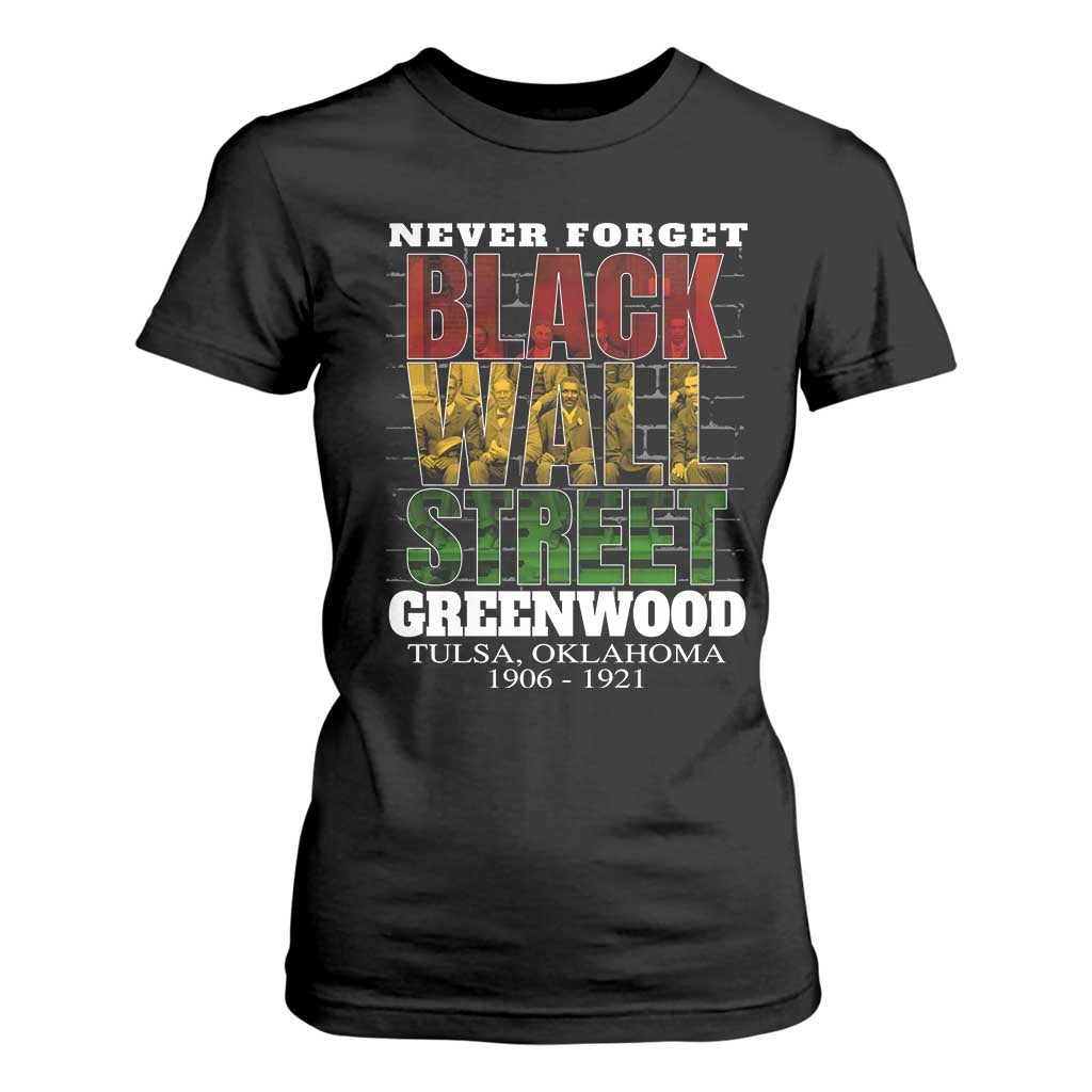 Never Forget Black Wall Street T Shirt For Women Tulsa Oklahoma Black History Month TS11 Black Print Your Wear