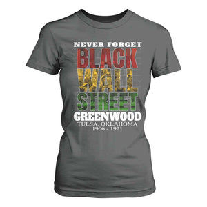 Never Forget Black Wall Street T Shirt For Women Tulsa Oklahoma Black History Month TS11 Dark Heather Print Your Wear