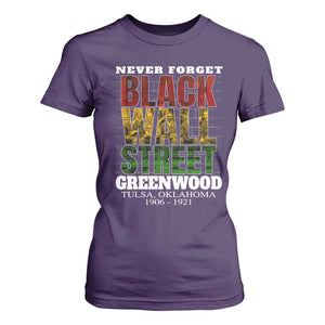 Never Forget Black Wall Street T Shirt For Women Tulsa Oklahoma Black History Month TS11 Purple Print Your Wear