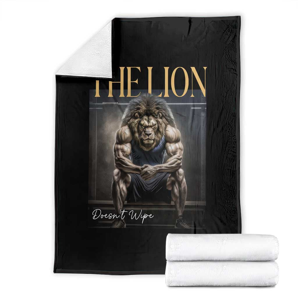 Funny The Lion Doesnt Wipe Throw Blanket Gen Z Joke Brainrot Raunchy Meme TS11 Black Print Your Wear