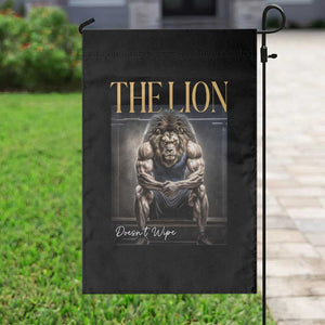 Funny The Lion Doesnt Wipe Garden Flag Gen Z Joke Brainrot Raunchy Meme TS11 Print Your Wear