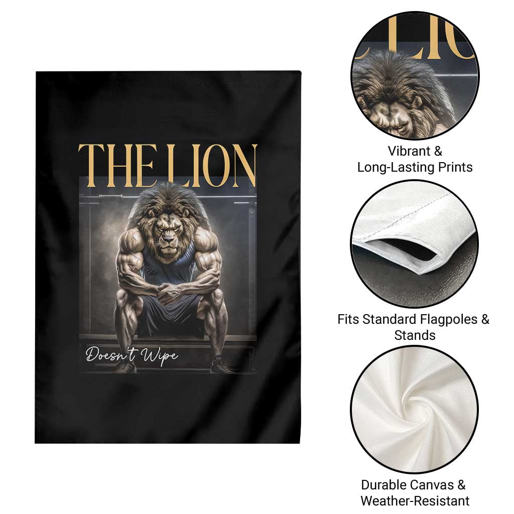 Funny The Lion Doesnt Wipe Garden Flag Gen Z Joke Brainrot Raunchy Meme TS11 Print Your Wear