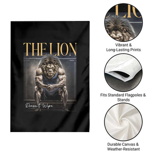 Funny The Lion Doesnt Wipe Garden Flag Gen Z Joke Brainrot Raunchy Meme TS11 Print Your Wear