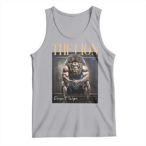 Funny The Lion Doesnt Wipe Tank Top Gen Z Joke Brainrot Raunchy Meme TS11 Athletic Heather Print Your Wear