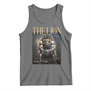Funny The Lion Doesnt Wipe Tank Top Gen Z Joke Brainrot Raunchy Meme TS11 Black Heather Print Your Wear