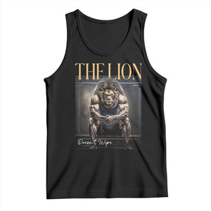 Funny The Lion Doesnt Wipe Tank Top Gen Z Joke Brainrot Raunchy Meme TS11 Black Print Your Wear