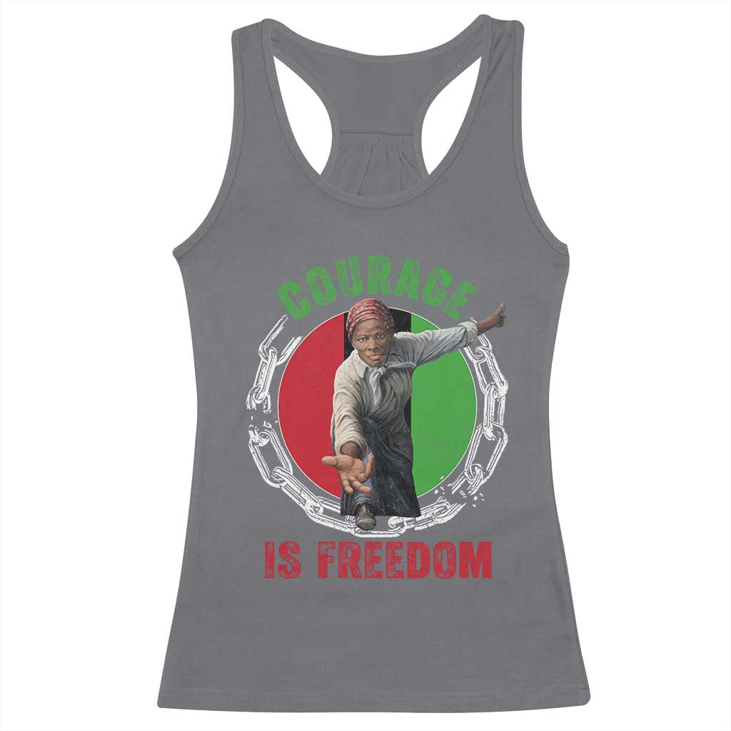 Harriet Tubman Racerback Tank Top Courage Is Freedom Black History Hero TS11 Charcoal Print Your Wear