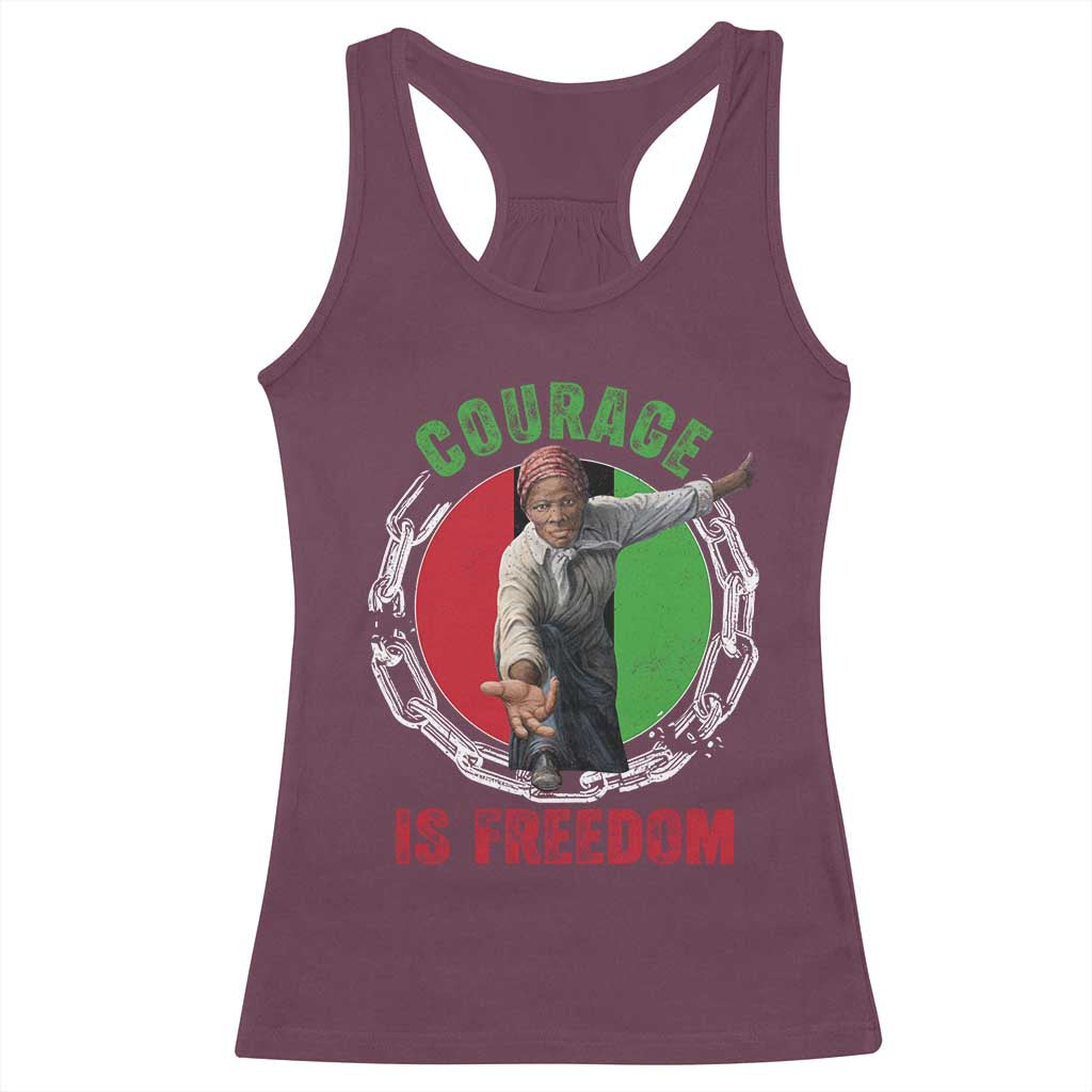 Harriet Tubman Racerback Tank Top Courage Is Freedom Black History Hero TS11 Maroon Print Your Wear