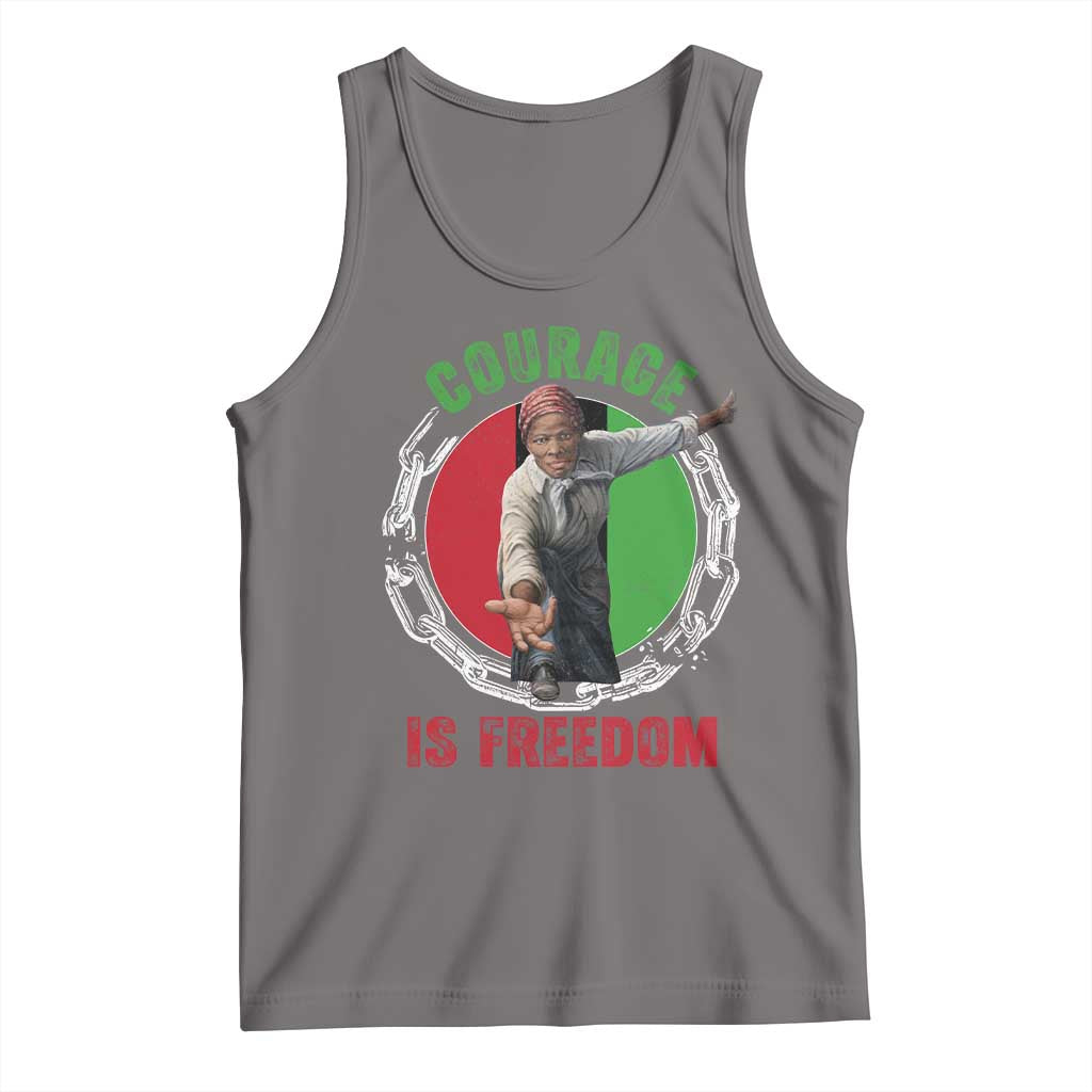 Harriet Tubman Tank Top Courage Is Freedom Black History Hero TS11 Deep Heather Print Your Wear