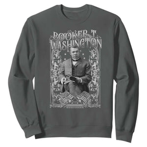 Booker Taliaferro Washington Sweatshirt African American Educator Black History TS11 Dark Heather Print Your Wear