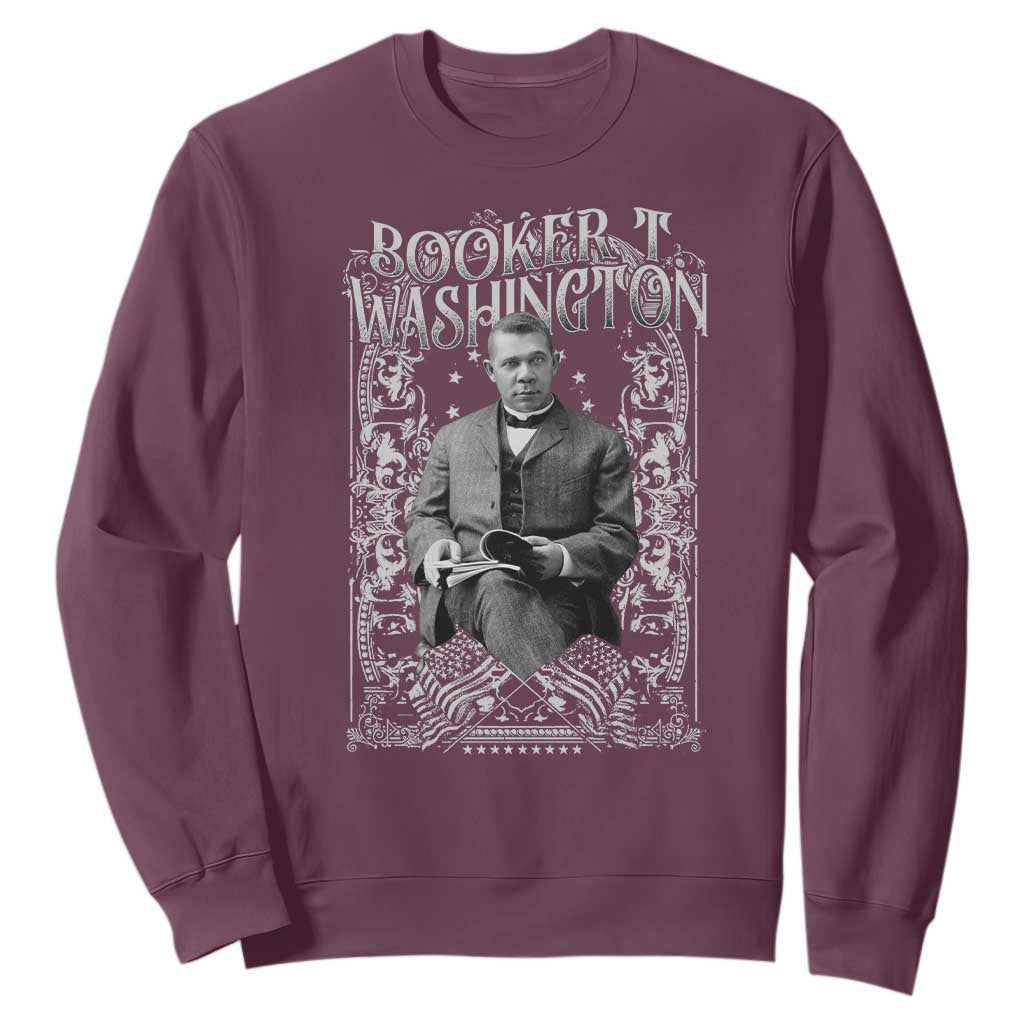 Booker Taliaferro Washington Sweatshirt African American Educator Black History TS11 Maroon Print Your Wear