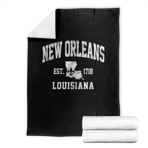 New Orleans Louisiana LA Est 1718 Throw Blanket TS11 Black Print Your Wear