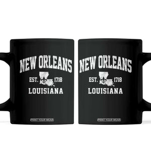 New Orleans Louisiana LA Est 1718 Coffee Mug TS11 Black Print Your Wear
